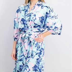 adidas originals blue tie dye robe kimono cardigan